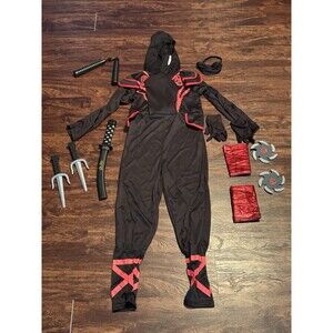 Spooktacular‎ Creations Kids Ninja Costume Set with Red Accents for Halloween M